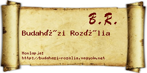 Budaházi Rozália névjegykártya